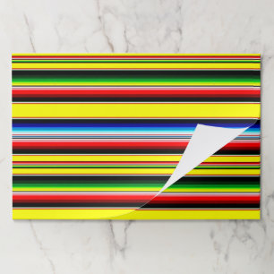 Bright serape stripes paper placemat