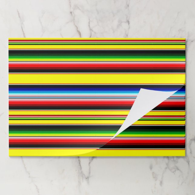 Bright serape stripes paper placemat (Folded)