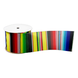 Bright serape stripes satin ribbon