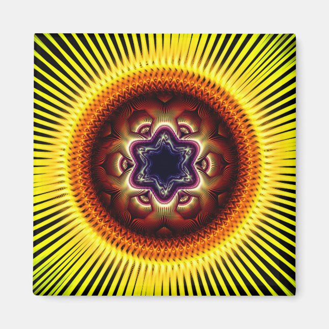 Bright shining psychedelic ornament magnet (Front)