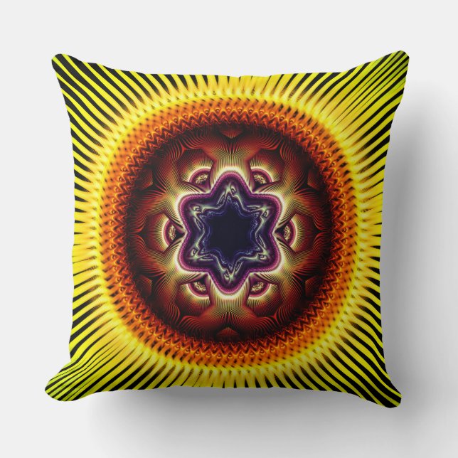 Bright shining psychedelic ornament throw pillow (Front)