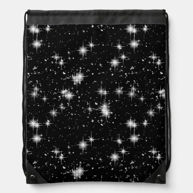 Bright Shining Stars In Space Drawstring Bag (Front)