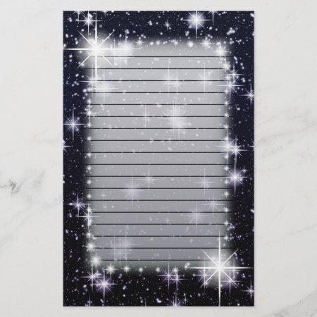 Bright Shining Stars In Space Lined Stationery