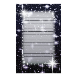 Bright Shining Stars In Space Lined Stationery