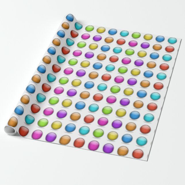 Bright Shiny 3D Balls Wrapping Paper Gift Box Book (Unrolled)