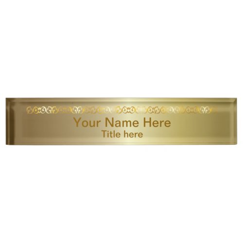 Bright Shiny Gold  DIY Name and Title Name Plate