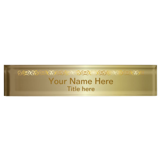 Bright Shiny Gold | DIY Name and Title Plate (Front)