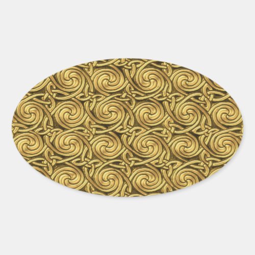Bright Shiny Golden Celtic Spiral Knots Pattern