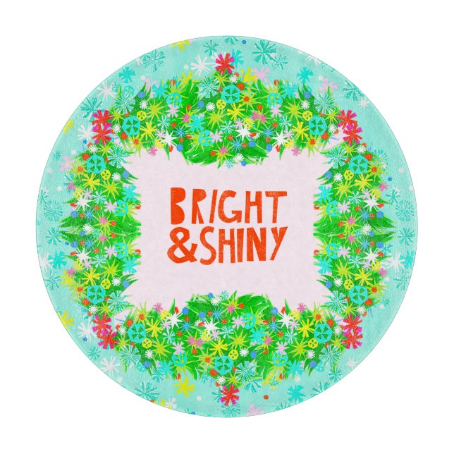 Bright & Shiny Wreath Cutting Board (Front)