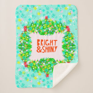Bright & Shiny Wreath Sherpa Blanket