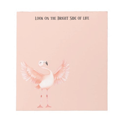Bright Side of Life Pink Flamingo Notepad