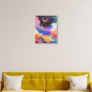 Bright Silent Night Canvas Photo Tile