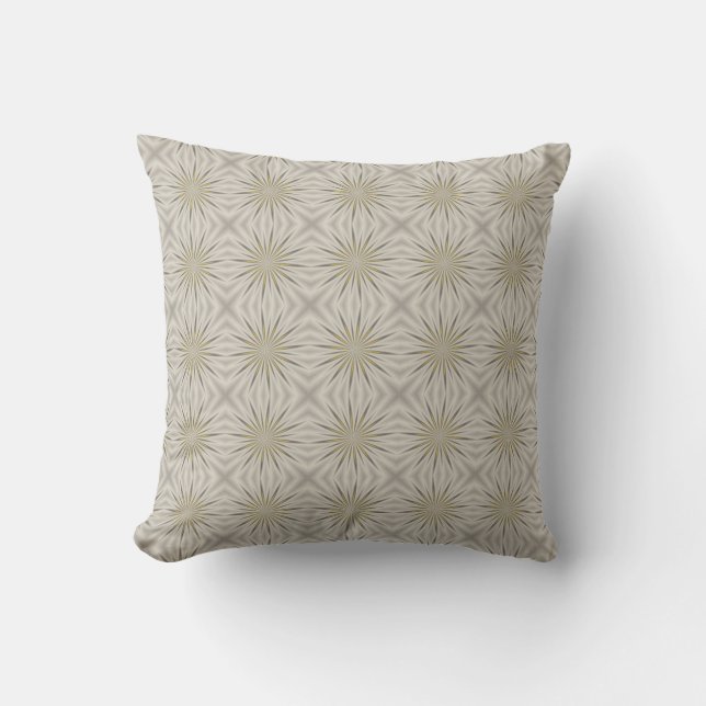 Bright Silver Christmas Stars Throw Pillow (Front)