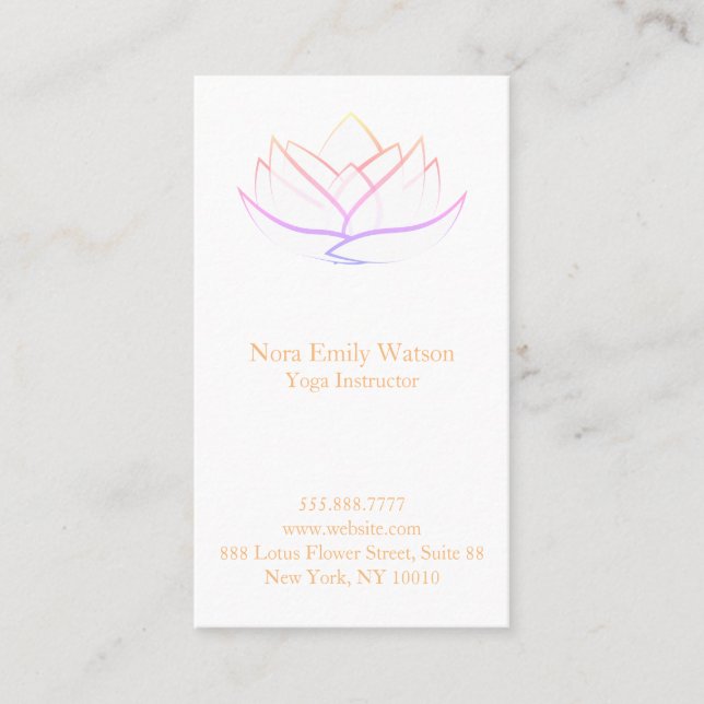 Bright Simple Lotus Flower Business Card (Front)