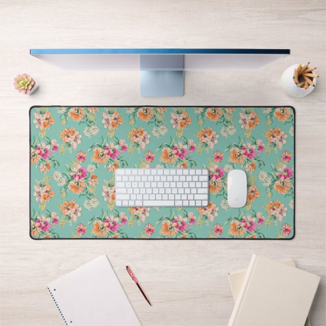 Bright Sketch Floral Pattern Desk Mat (Office 1)