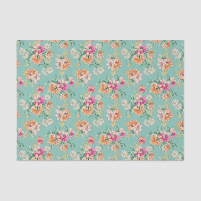 Bright Sketch Floral Pattern Tissue Paper (Front)