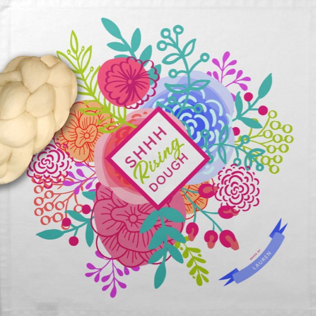 Bright Sketch Spring Bouquet Rising Dough Cover & Cloth Napkin (Creator Uploaded)
