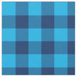 Bright Sky and Navy Blue Gingham Plaid Fabric