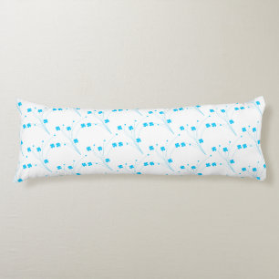 Bright Sky Blue Flowers, Small Floral Print Body Pillow
