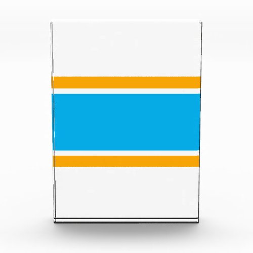 Bright Sky Blue Yellow White Horizontal Stripes Photo Block