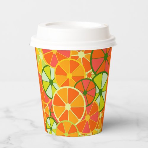 Bright Sliced Citrus Print Paper cup