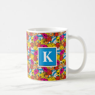 Bright Smiling Faces   Monogram Coffee Mug