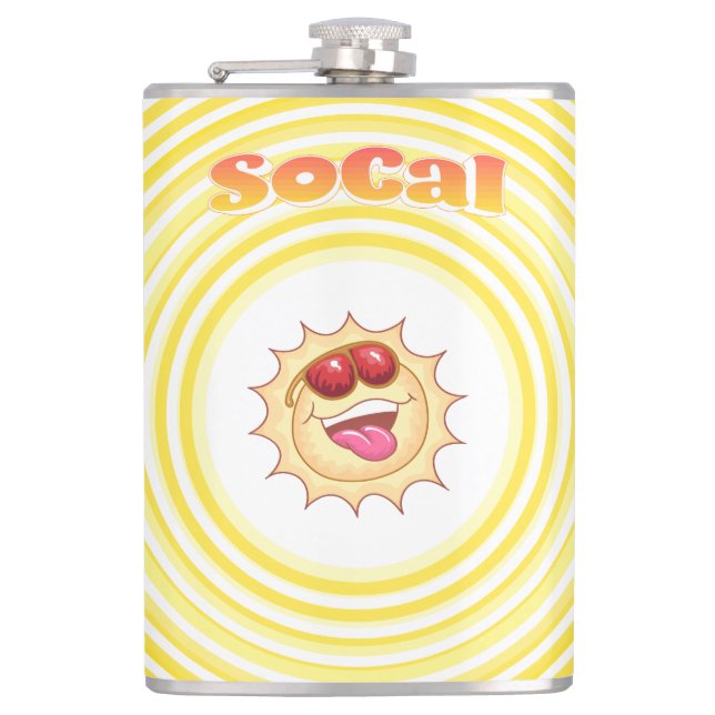 Bright Smiling SoCal Sun Flask (Front)