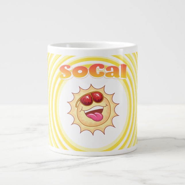 Bright Smiling SoCal Sun Giant Coffee Mug (Front)