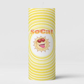 Bright Smiling SoCal Sun Pillar Candle