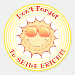 Bright Smiling Sunshine Classic Round Sticker