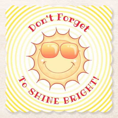 Bright Smiling Sunshine Paper Coaster