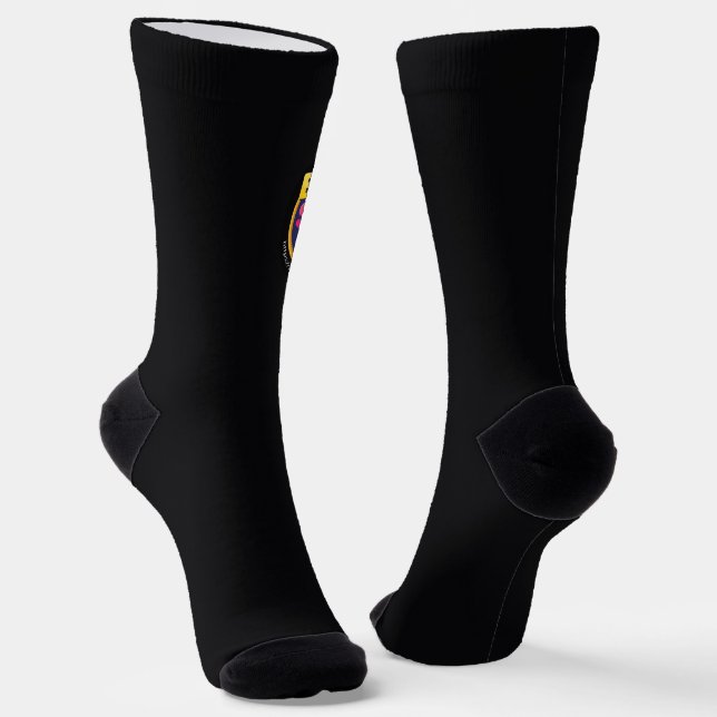 Bright Socks Dark Carbon With Logo (Angled)