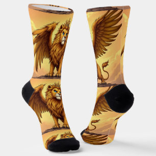 Bright Socks UNISEX Crowned Dragon Lion 0040754