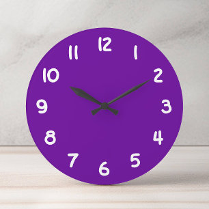 Bright Solid Color Purple Large Clock