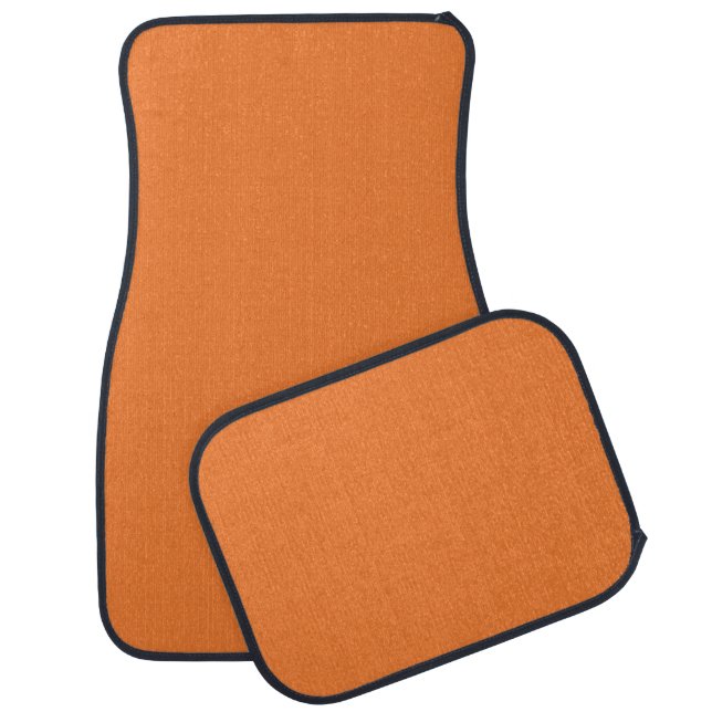 Bright Solid Goldfish Orange Car Floor Mat (Set)