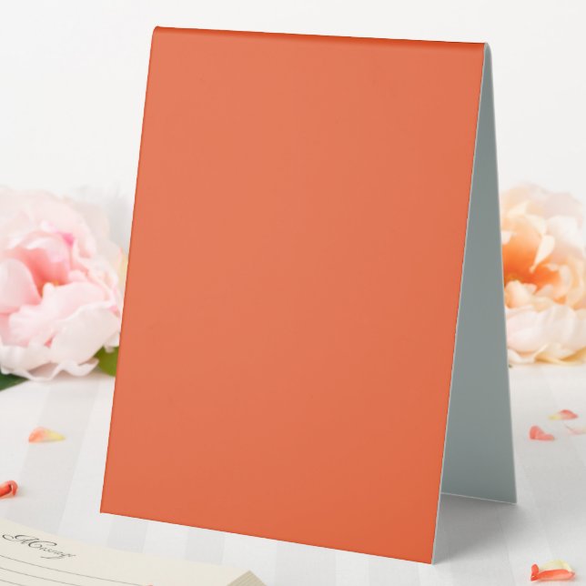 Bright Solid Orange Background  Table Tent (In SItu (Wedding))