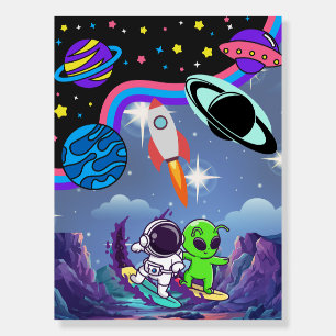 Bright Space Adventure Kids Wall Art Foam Board