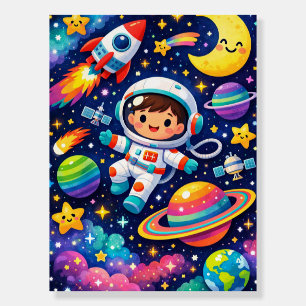 Bright Space Adventure Kids Wall Art Foam Board
