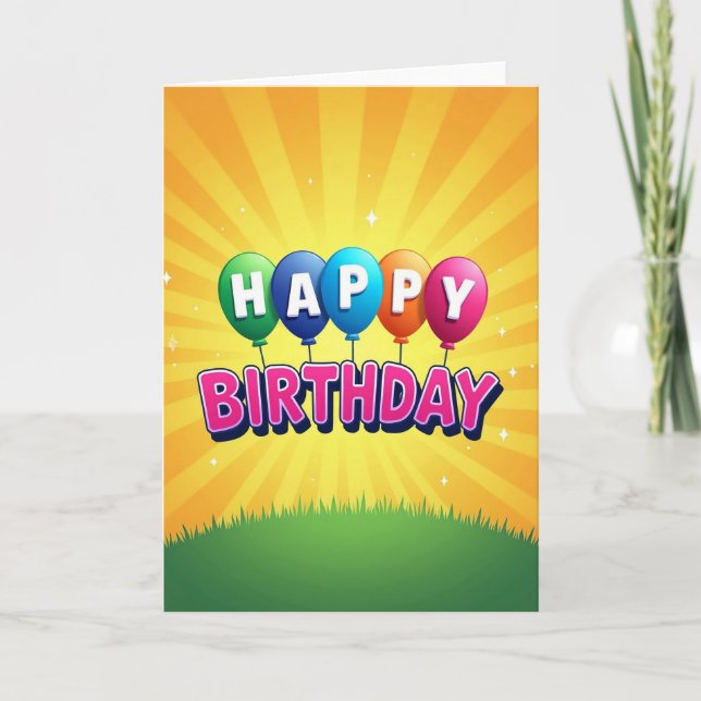 Bright Sparkle Birthday Card (Front)