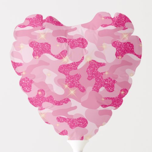 Bright Sparkle Pink Camouflage Chic Camo Lovers Balloon