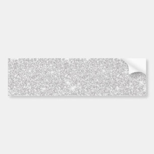 Bright Sparkle White Silver Color Merry Christmas Bumper Sticker