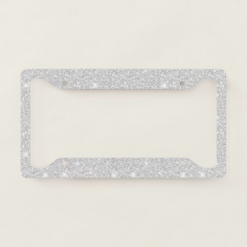 Bright Sparkle White Silver Color Merry Christmas License Plate Frame
