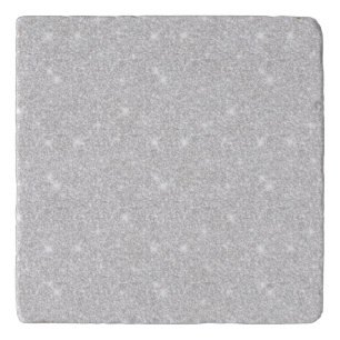 Bright Sparkle White Silver Color Merry Christmas Trivet