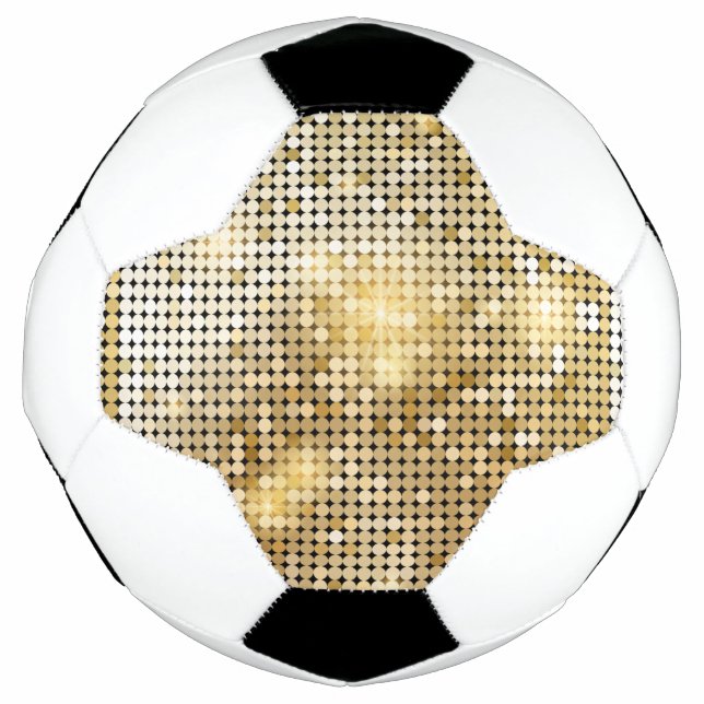 Bright sparkling golden sequin glitters disco ball (Front)