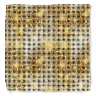 Bright sparkling golden sequin glitters disco ball bandana