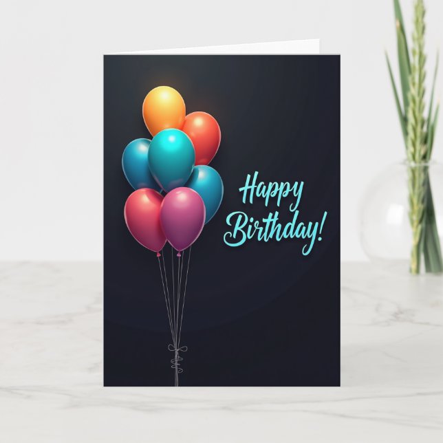 Bright Spheres Birthday Card (Front)