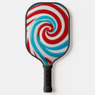 Bright Spiral Fun Colorful Sweet Lollipop Monogram Pickleball Paddle
