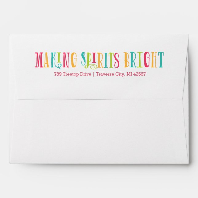 Bright Spirits Colorful Holiday Envelope (Back (Top Flap))