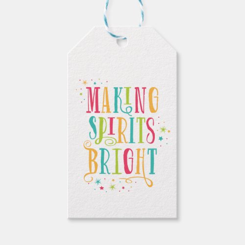 Bright Spirits Colorful Holiday Gift Tag
