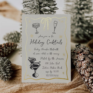 Bright Spirits   Holiday Cocktail Party Foil Invitation